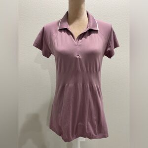 Athleta Mauve Momentum Polo Shirt